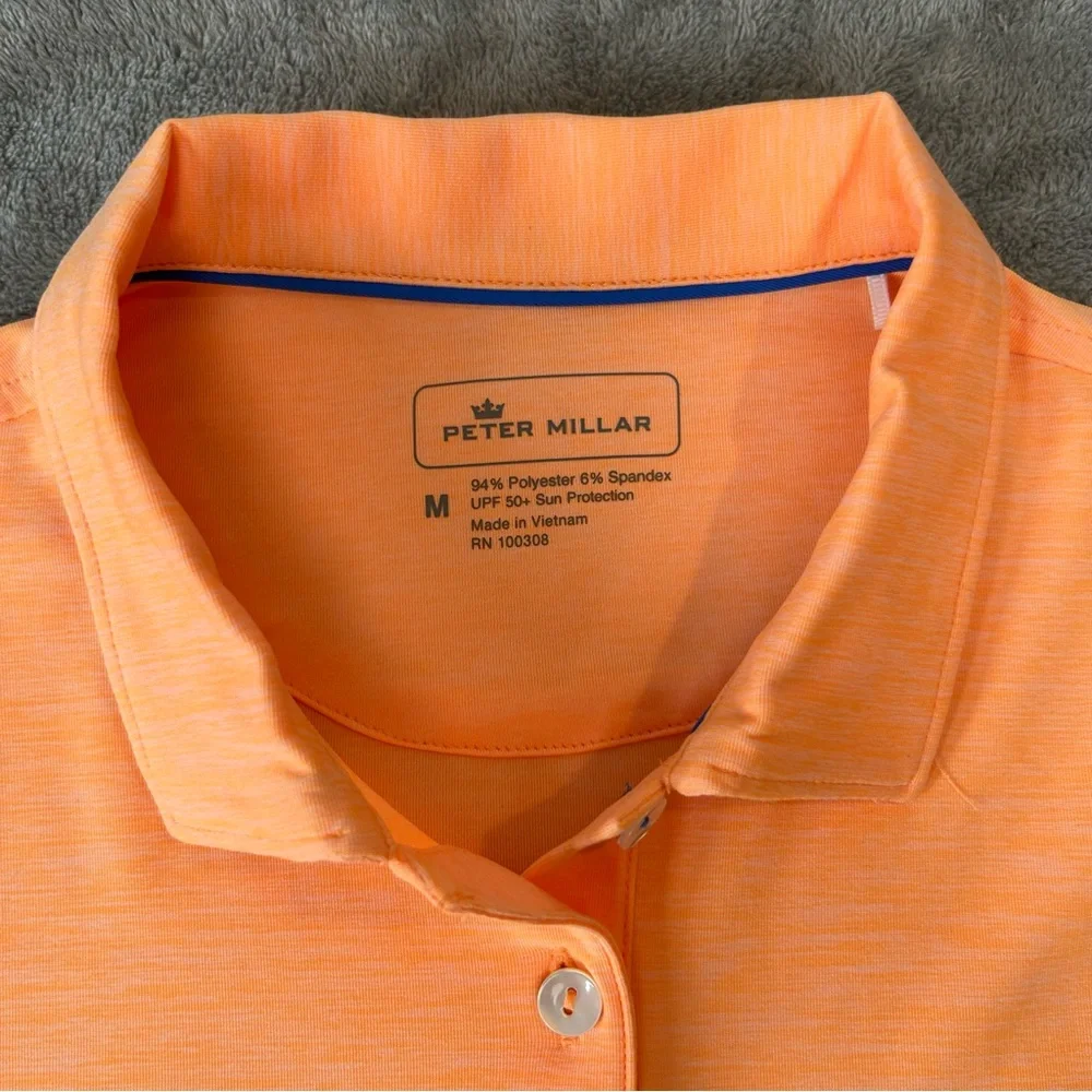 Peter Millar Long Sleeve Polo Shirt‎ Women's Crown Performance Orange Size M